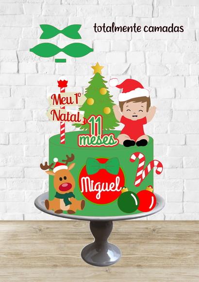Arquivo de Corte Topo Natal Bebê e Rena