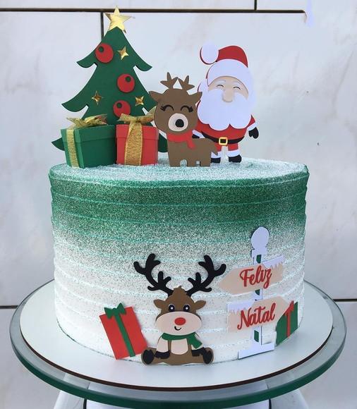 Arquivo de Corte Topo Natalino Papai Noel e Rena