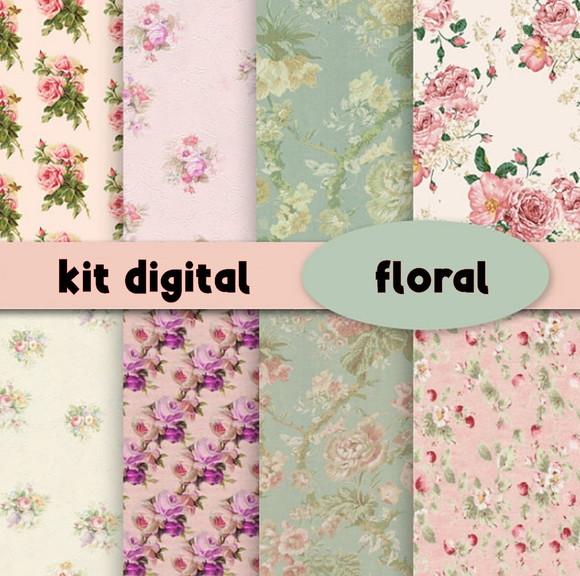 Kit Digital Floral Rose