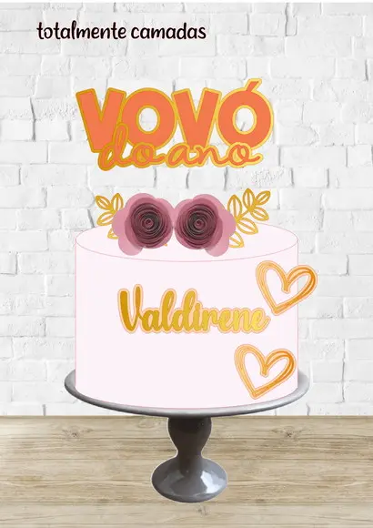 Aequivo de Corte Topo de Bolo Vovó do Ano