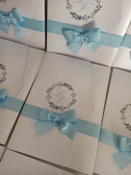 Arquivo Corte Kit Convite Casamento Azul Serenity