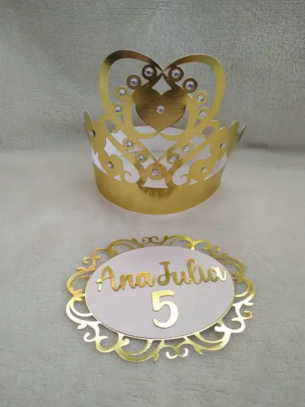 Arquivo Corte Topo de Bolo Coroa de Princesa Camadas
