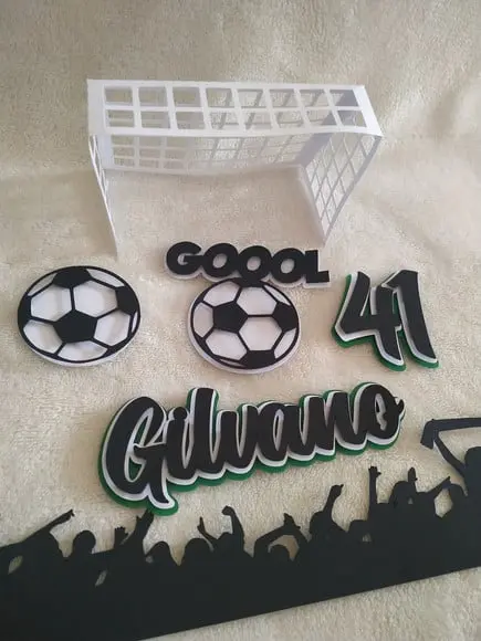 Arquivo Corte Topo de Bolo Futebol Trave Camadas