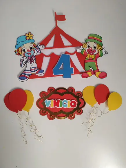 Arquivo Corte Topo de Bolo Patati Patata Circo