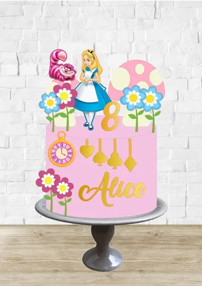 Arquivo de Corte Topo Alice Pais das Maravilhas Flores