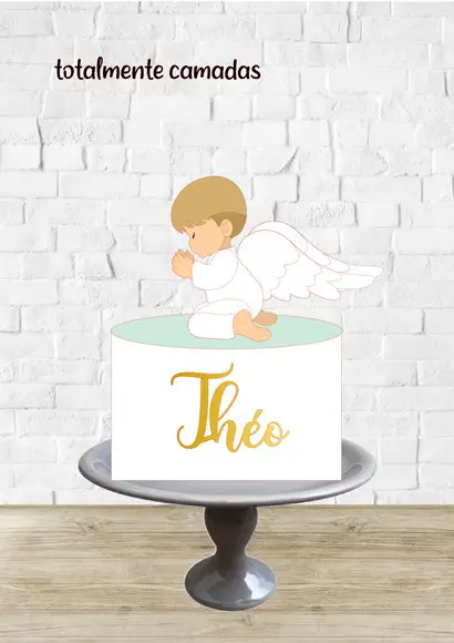 Arquivo de Corte Topo Anjo Ajoelhado Camadas