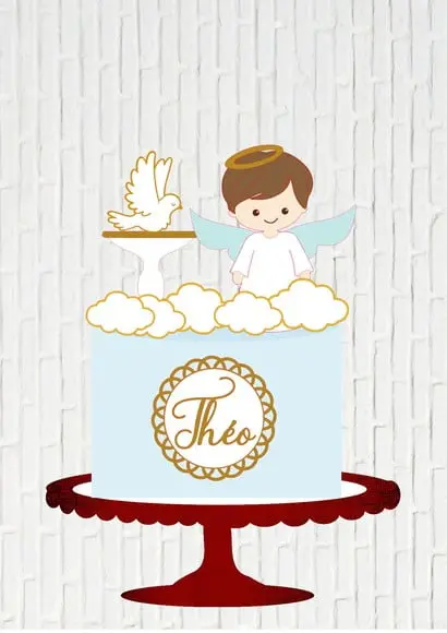 Arquivo de Corte Topo Batizado Anjo Menino Camadas