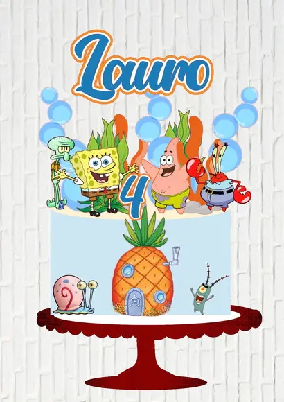 Arquivo de Corte Topo Bob Esponja Bolhas