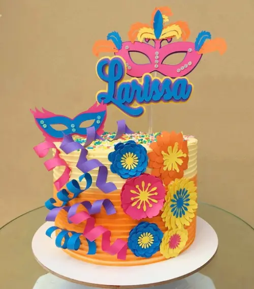 Arquivo de Corte Topo Carnaval Mascaras e Flores