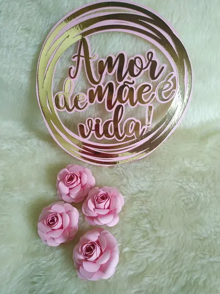 Arquivo de Corte Topo Circular Amor de Mãe É Vida