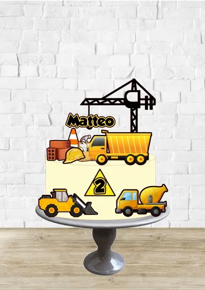 Arquivo de Corte Topo Construção Trator Amarelo