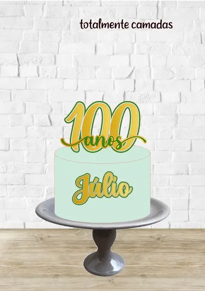 Arquivo de Corte Topo de Bolo 100 Anos