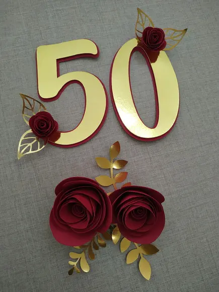 Arquivo De Corte Topo De Bolo 50 Anos Flores