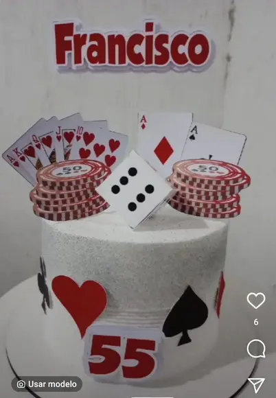Arquivo de Corte Topo de Bolo Baralho Cassino Dado 3d