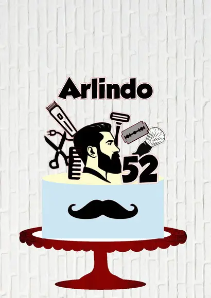 Arquivo de Corte Topo de Bolo Barbeiro Barbearia Camadas