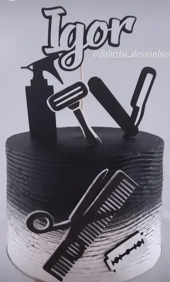 Arquivo de Corte Topo de Bolo Barbeiro Barbearia Camadas