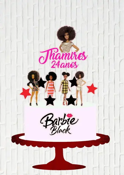 Arquivo de Corte Topo de Bolo Barbie Black