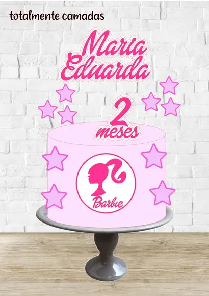 Arquivo de Corte Topo de Bolo Barbie Circulo Silhoueta