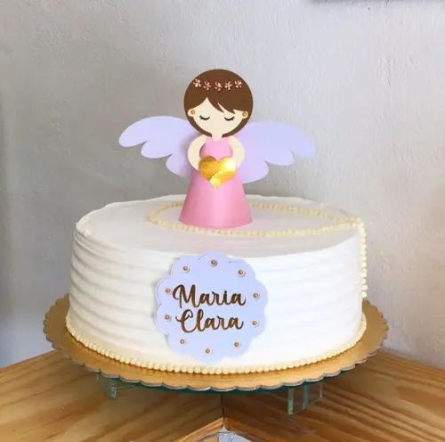 Arquivo de Corte Topo de Bolo Batizado Anjo 3d