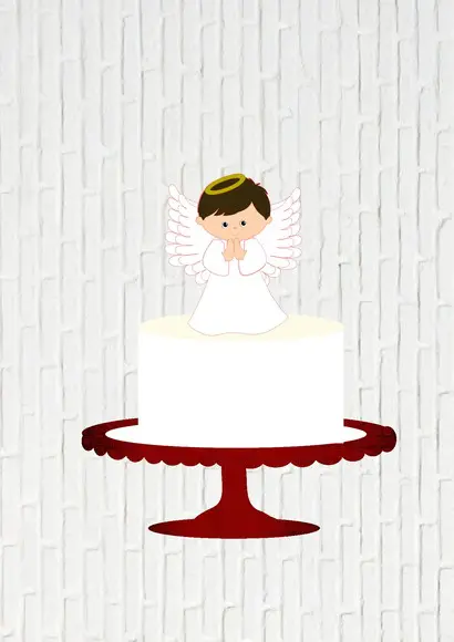 Arquivo de Corte Topo de Bolo Batizado Anjo Moreno 2