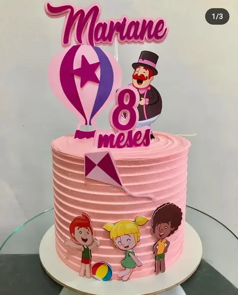 Arquivo de Corte Topo de Bolo Bita Rosa