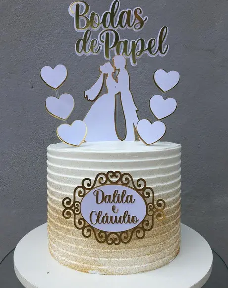 Arquivo de Corte Topo de Bolo Bodas de Papel