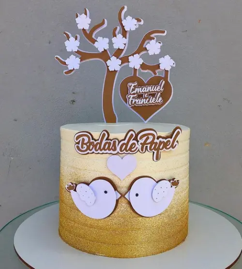 Arquivo de Corte Topo de Bolo Bodas de Papel