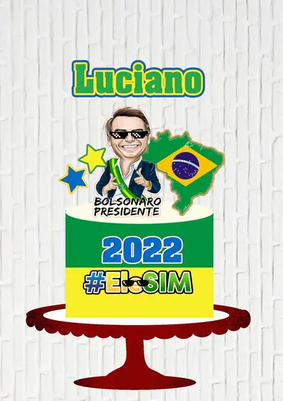 Arquivo de Corte Topo de Bolo Bolsonaro