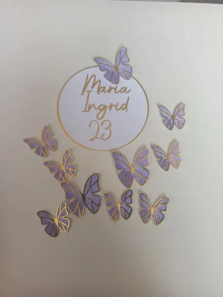Arquivo de Corte Topo de Bolo Borboletas Lilas