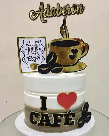 Arquivo de Corte Topo de Bolo Café Camadas