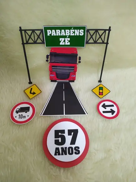 Arquivo de Corte Topo de Bolo Caminhão Caminheiro