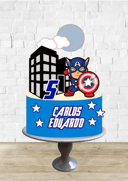 Arquivo de Corte Topo de Bolo Captão America Cut