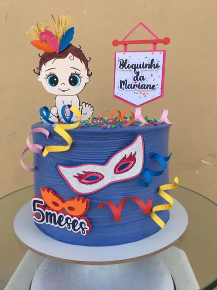 Arquivo de Corte Topo de Bolo Carnaval Bebe Menina