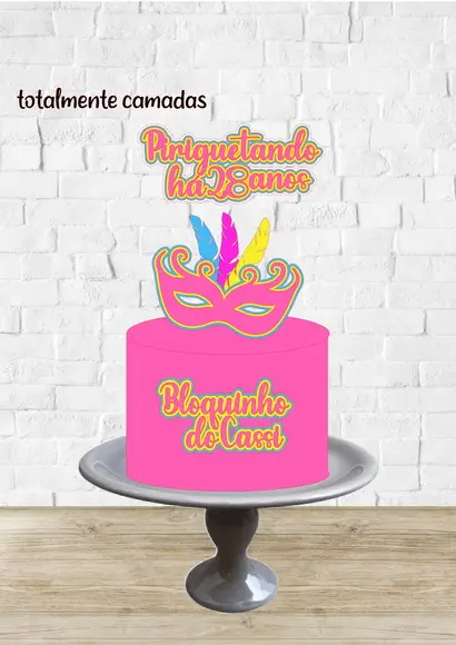Arquivo de Corte Topo de Bolo Carnaval Mascara