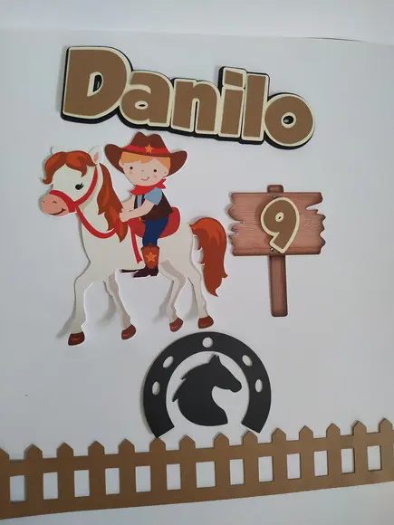 Arquivo De Corte Topo De Bolo Cavalo Menino