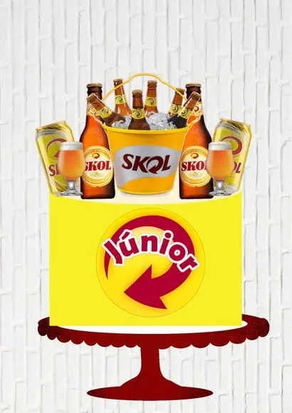 Arquivo de Corte Topo de Bolo Cerveja Skol Balde