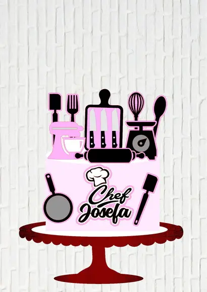 Arquivo de Corte Topo de Bolo Chefe de Cozinha