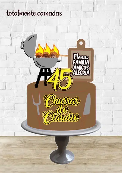 Arquivo de Corte Topo de Bolo Churrasco Camadas
