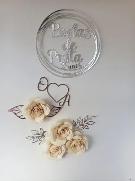 Arquivo de Corte Topo de Bolo Circular Bodas de Prata