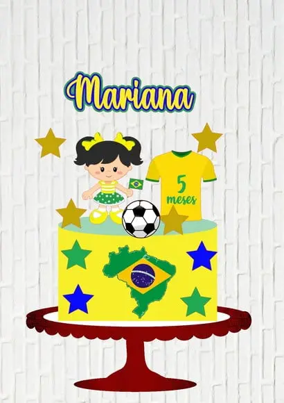 Arquivo de Corte Topo de Bolo Copa Menina Morena