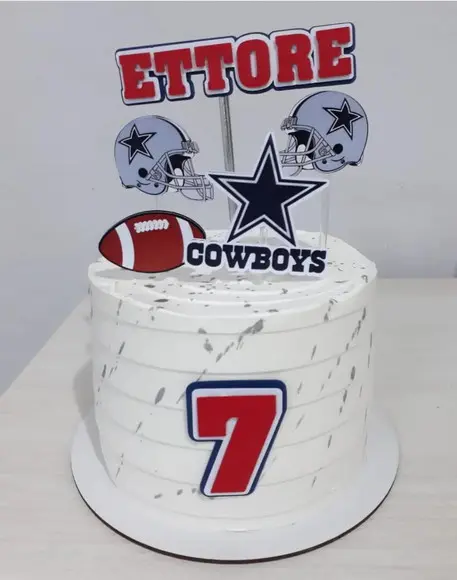 Arquivo de Corte Topo de Bolo Cowboys Futebol Americano