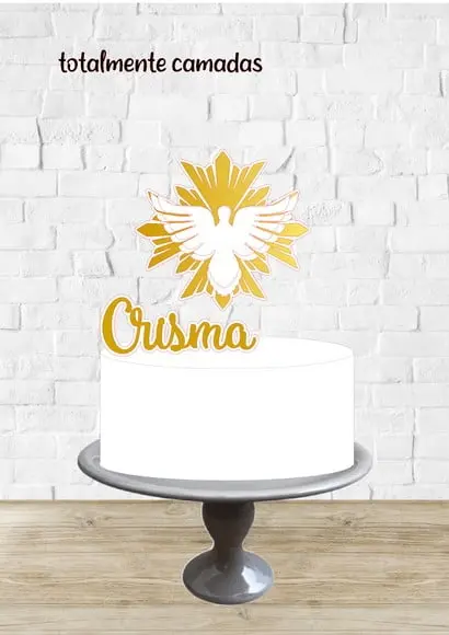 Arquivo de Corte Topo de Bolo Crisma Espirito Santo