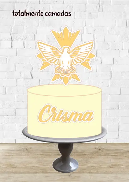 Arquivo de Corte Topo de Bolo Crisma Espirito Santo Vasado