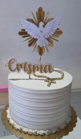 Arquivo de Corte Topo de Bolo Crisma Espirito Santo Camadas