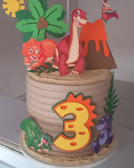 Arquivo de Corte Topo de Bolo Dinossauro Vale Encantado