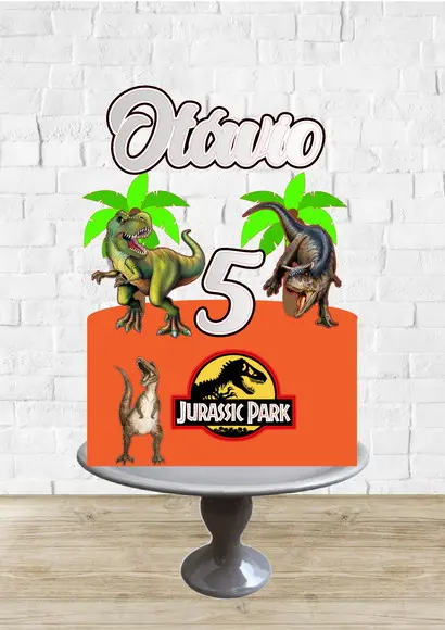 Arquivo de Corte Topo de Bolo Dinossauros Jurassic