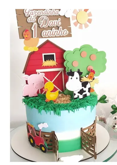 Arquivo de Corte Topo de Bolo Fazendinha Cerca Aberta