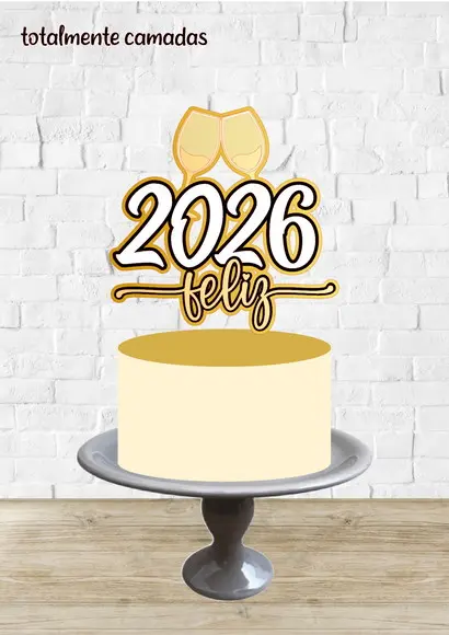 Arquivo de Corte Topo de Bolo Feliz 2026