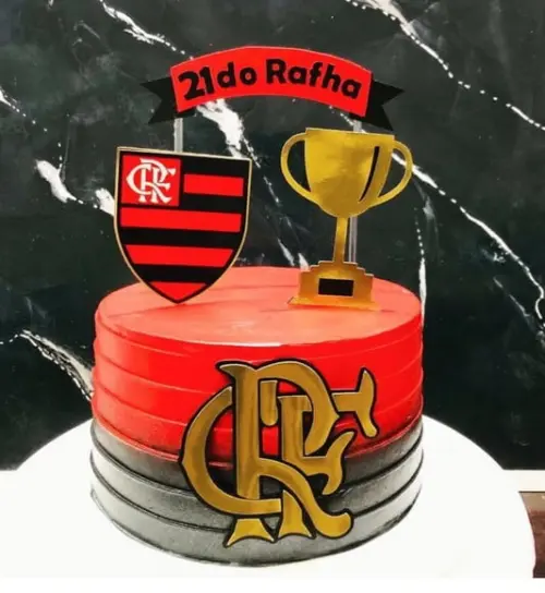 Arquivo De Corte Topo De Bolo Flamengo Taça Faixa Camadas