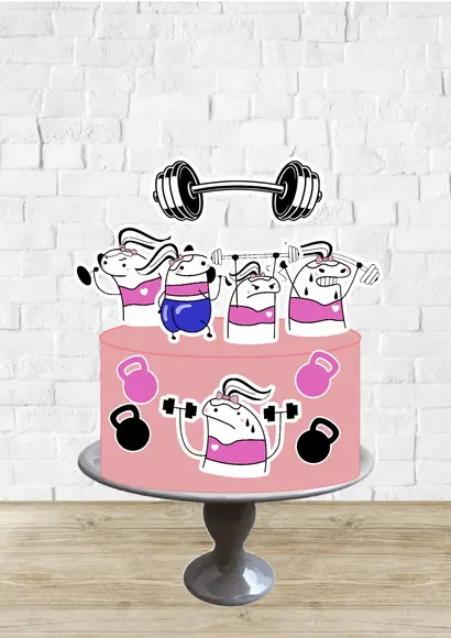 Arquivo de Corte Topo de Bolo Flork Academia Feminino